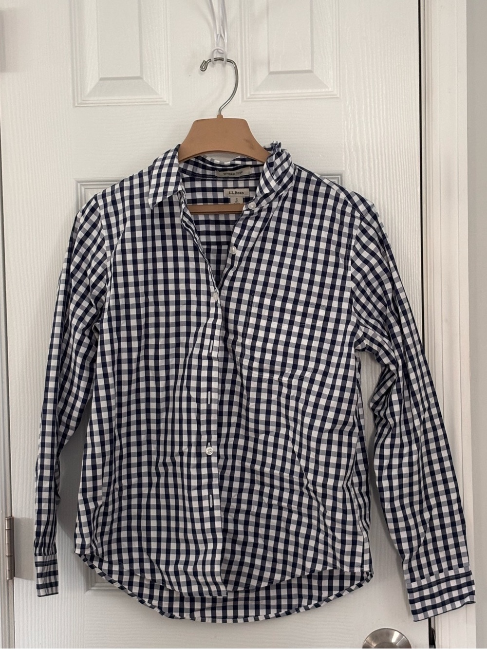 L.L. Bean Black & White Gingham Button-Down - Picture 3 of 13